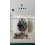 Datejust series, 31mm green dial, rose gold two-tone strap